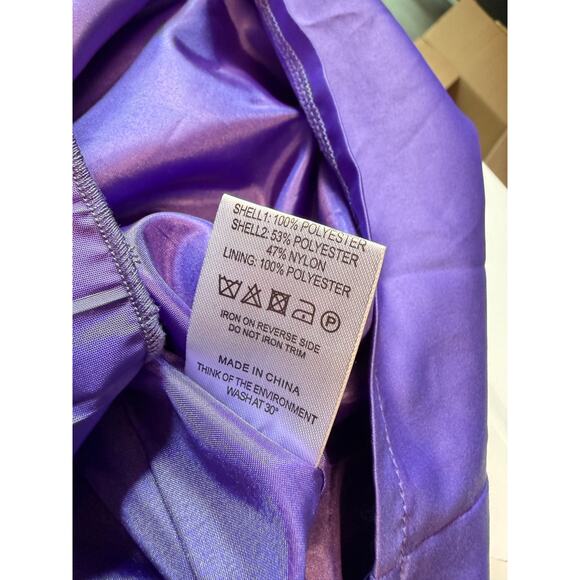 Vintage 2010s ASOS Strapless Mini Dress Size 10 Purple Glam Sculptural Club Wear - Picture 7 of 11